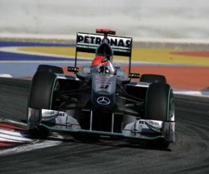 пазл Михаэль Шумахер - Mercedes - Бахрейн 2010